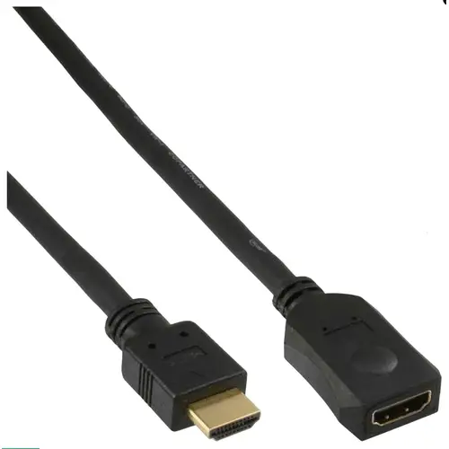 InLine HDMI Verlängerung, HDMI-High Speed Stecker / Buchse, schwarz, 5 m