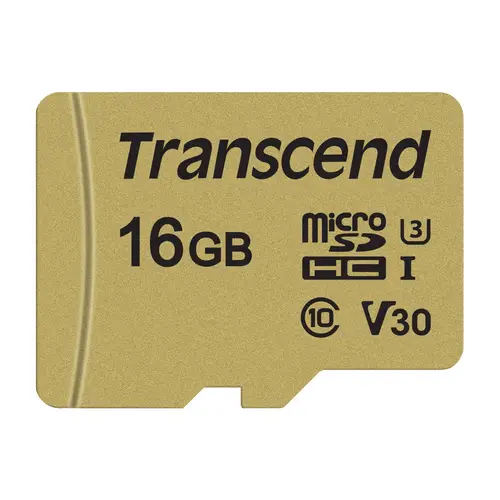 Transcend 16GB microSDHC-Karte 500S UHS-I U3 V30 95/60MB/s m. Adapter