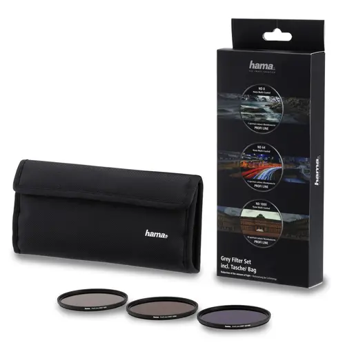 Hama 62 mm Grau-Filter Set m. Tasche ND8 / ND64 / ND1000