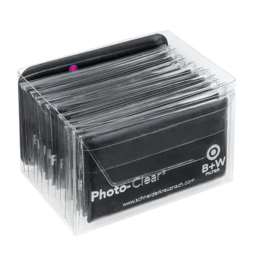 B+W Photo Clear Box schwarz 12 Stück Microfasertücher 20x18 cm
