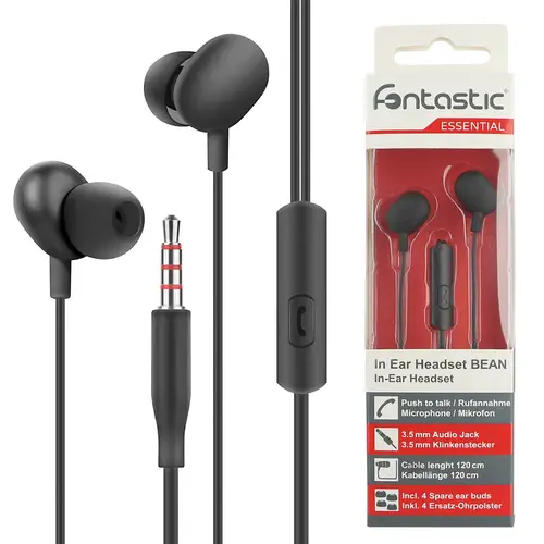 Fontastic Essential Bean soft black In Ear Headset
