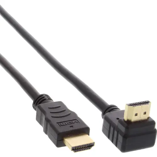 InLine HDMI-A auf HDMI-A gewinkelt Kabel 7,5m, schwarz, High Speed Ethernet