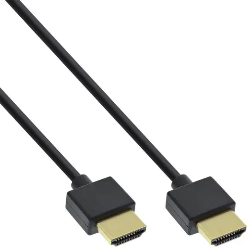 InLine HDMI-A auf HDMI-A superslim Kabel 1,80 schwarz, High Speed Ethernet