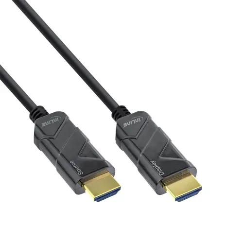 InLine HDMI AOC Kabel, 8K4K, 25 m, Ultra High Speed HDMI Kabel, schwarz