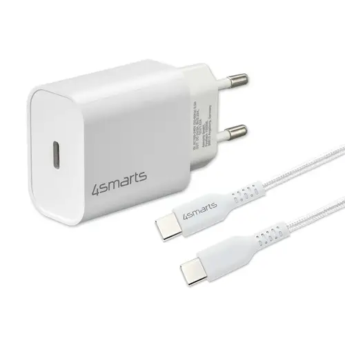 4smarts VoltPlug PD 20W und USB-C auf USB-C Kabel, Netzladegerät