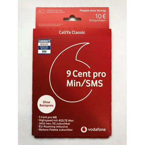 Vodafone Callya Classic Triple SIM 10 EURO Starterkarte