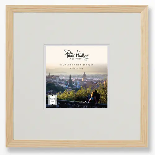 Peter Hadley Nina 30x30 cm natur, Holzrahmen mit Passepartout 15x15 cm