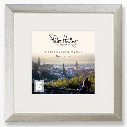 Peter Hadley Nina 20x20 cm silber, Holzrahmen mit Passepartout 13x13 cm