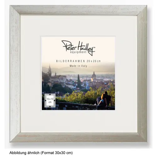 Peter Hadley Nina 30x30 cm silber, Holzrahmen mit Passepartout 15x15 cm