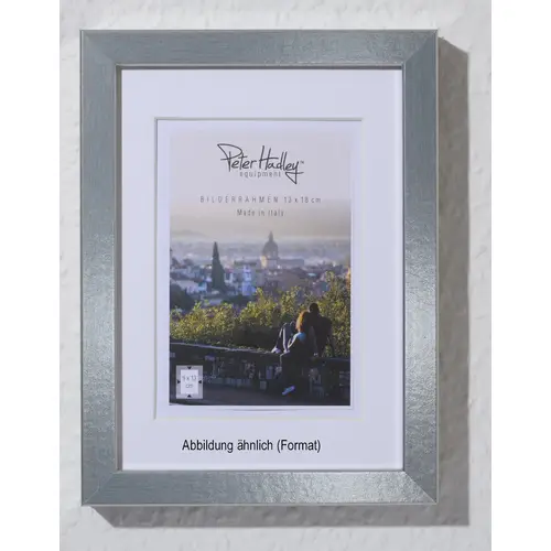 Peter Hadley Andria 20x30 cm silber, mit 13x18 cm Ppt. (kalt-weiß), MDF-Rahmen