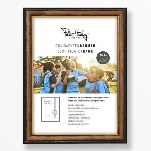 Peter Hadley Ragusa A4, braun-gold Holzrahmen