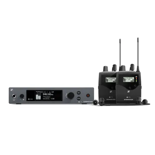 Sennheiser ew IEM G4-Twin-E, drahtloses Stereo IEM Doppel-Set