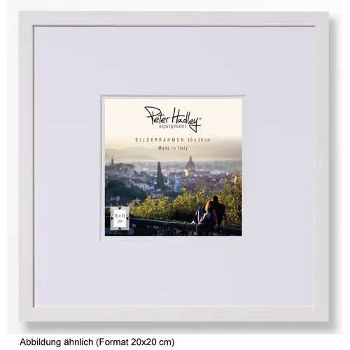 Peter Hadley Amalfi 20x20 cm, weiß mit Passepartout 13x13cm, Holzrahmen