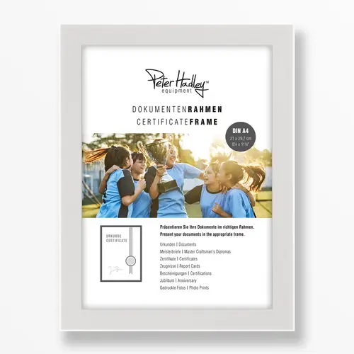 Peter Hadley Amalfi A4, weiß, Holzrahmen