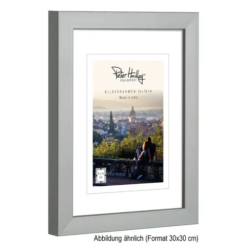 Peter Hadley Amalfi 30x30 cm, grau mit Passepartout 15x15cm, Holzrahmen