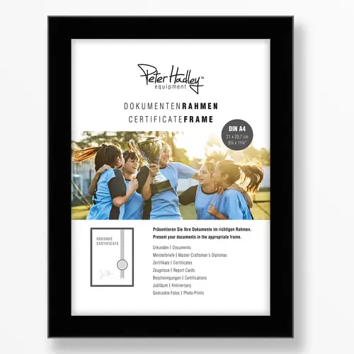 Peter Hadley Amalfi A4, schwarz, Holzrahmen