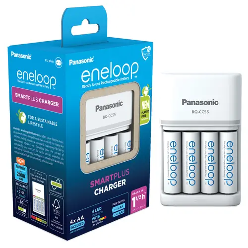 Panasonic eneloop BQCC55 inkl. 4xAA 2000 mAh, Smart & Quick Charger