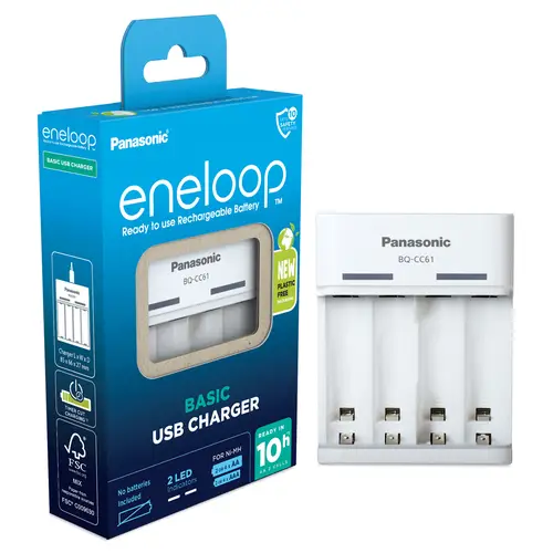 Panasonic eneloop BQCC61 unbestückt, USB Charger