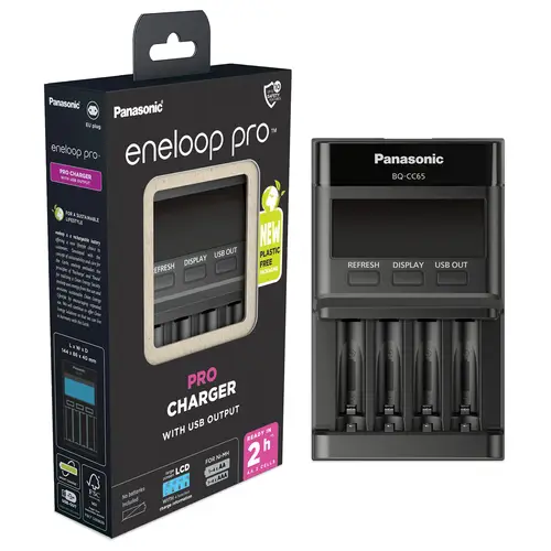 Panasonic eneloop BQCC65 unbestückt, LCD Charger