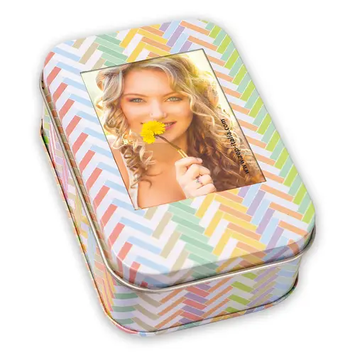 ZEP SMALL Metall-Fotobox für Instax Mini bunt gemustert, Maße: 6x10x3 cm