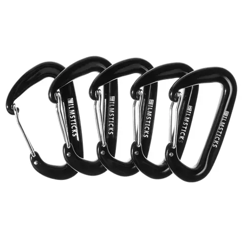 Filmsticks Wire Gate Karabiner 5 Stück schwarz