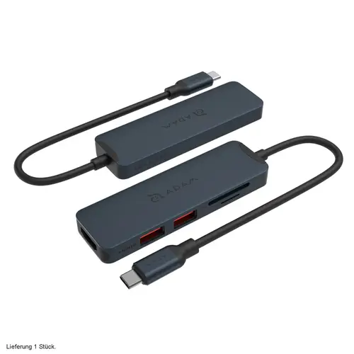 ADAM Elements CASA HUB A05, nachtblau USB-C 3.1 Gen 2, 5-in-1 Hub