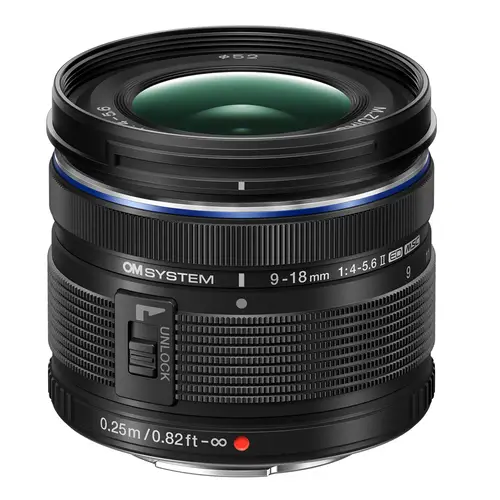 OM SYSTEM M.Zuiko ED 4,0-5,6/9-18 mm II, schwarz, Objektiv