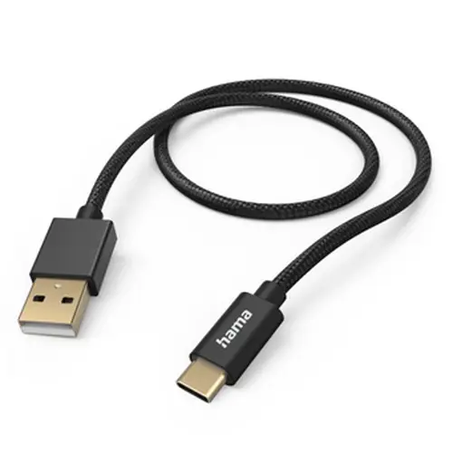 Hama Fabric USB-A - USB-C Ladekabel 1,5 m Nylon, schwarz