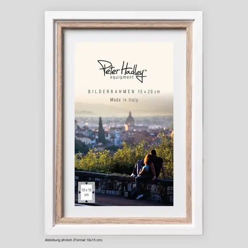 Peter Hadley Neapel 10x15 cm weiß-eiche, Holzrahmen