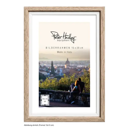 Peter Hadley Neapel 10x15 cm eiche-weiß, Holzrahmen