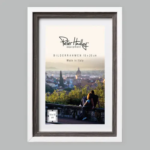Peter Hadley Neapel 15x20 cm weiß-anthr. Holzrahmen