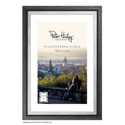 Peter Hadley Neapel 30x40 cm sw-silber Holzrahmen