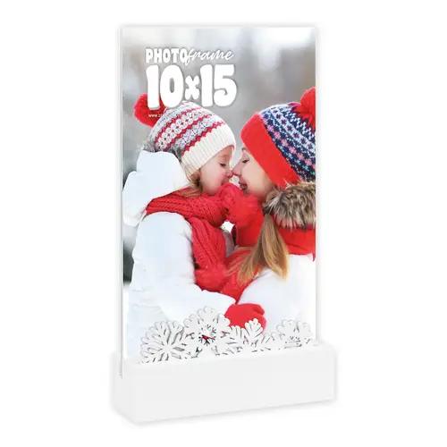 ZEP Dobbiaco 10x15 cm Hochformat, weiß, Winter-Acrylrahmen zum Stellen