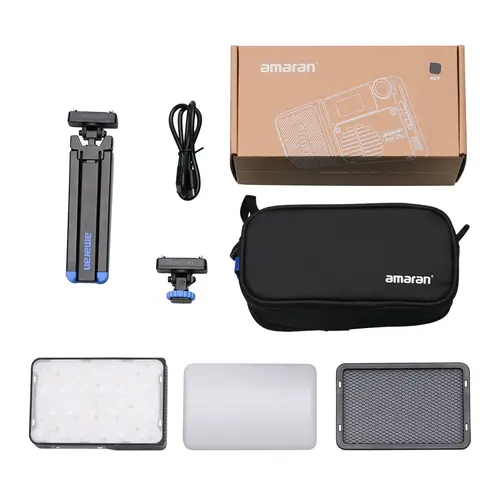 Amaran Ace 25c Charcoal Kit RGBWW-LED Kameraleuchte+Grid+Mini-Stativ+Tasche