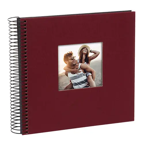 Goldbuch Bella Vista 20x20 cm, 40 schwarze Seiten, bordeaux, Spiralalbum