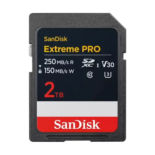 SanDisk 2 TB SDXC ExtremePro 250MB/s V30 UHS-I, U3, Class 10 Speicherkarte