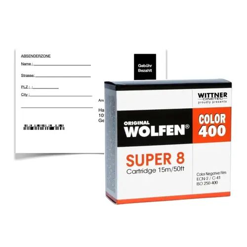 WOLFEN Color 400 Super 8 mit Entwicklung 2K Scan Download, 15m ISO 250-400