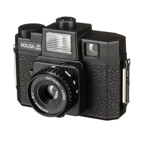 HOLGA 120GCFN black, opt.glas lens+flash Rollfilm-Kamera mit Blitz