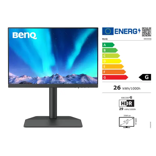 BenQ SW242Q 61 cm (24,1') schwarz 2K AdobeRGB 90W USB-C Fotografenmonitor"