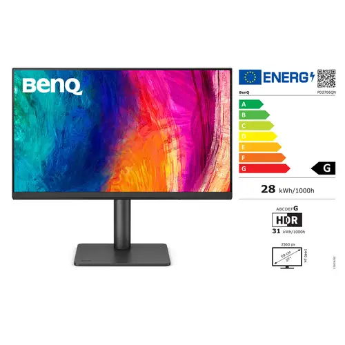 BenQ PD2706QN 68,58cm (27') grau/schwarz QHD Monitor mit USB-C und 95% DCI-P3"
