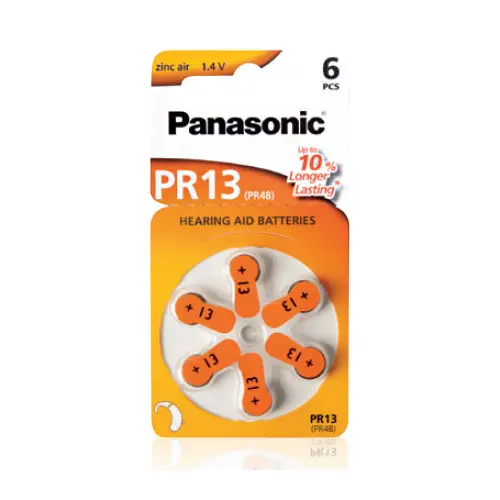 Panasonic PR13 (PR48), 6er Blister Hörgerätebatterie