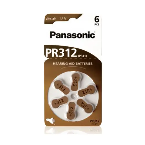 Panasonic PR312 (PR41,ZL3) 6er Blister Hörgerätebatterie