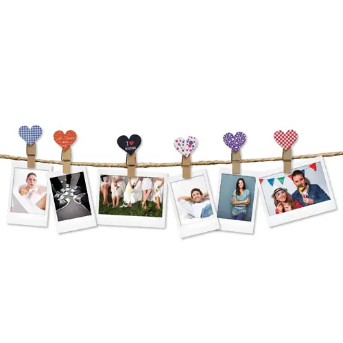 Fujifilm Instax Design Clips HEART Holzwäscheklammern mit Magnet