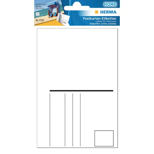 Herma Postkartenaufkleber 10 blickdichte Etiketten für 10x15 cm, selbstklebend