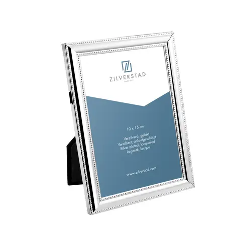 Zilverstad Perlrand 10x15cm silber-glanz Metallrahmen zum Hängen und Stellen