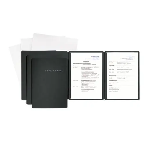 Pagna Bewerbungsmappe SPECIAL schwarz 3-teilig   3er-SET