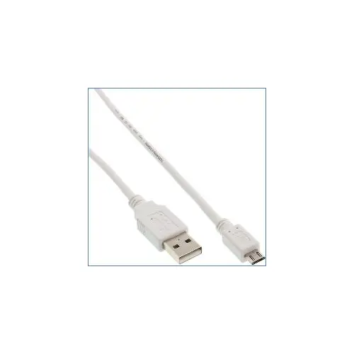 InLine Micro-USB 2.0 A an B Kabel 1 m weiß