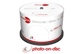 Primeon DVD-R 4,7GB/120Min./16x 50er Spindel, InkJet Fullsize Printable