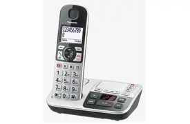 Panasonic KX-TGE520 silber-schwarz Komfort-Senioren-Telefon, schnurlos