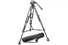 Manfrotto 546 Doppelrohr Alu-Videostativ mit 502 Fluid-Video-Neiger
